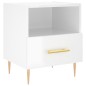 vidaXL Comodino Bianco Lucido 40x35x47,5 cm in Legno Multistrato