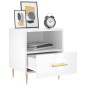 vidaXL Comodino Bianco Lucido 40x35x47,5 cm in Legno Multistrato