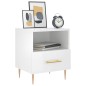 vidaXL Comodino Bianco Lucido 40x35x47,5 cm in Legno Multistrato