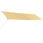 Tenda da Sole Retrattile 400x150 cm Giallo e Bianco Tenda da Sole Retrattile 400x150 cm Giallo e Bianco
