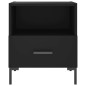 vidaXL Comodino Nero 40x35x47,5 cm in Legno Multistrato