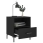 vidaXL Comodino Nero 40x35x47,5 cm in Legno Multistrato