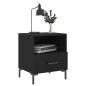 vidaXL Comodino Nero 40x35x47,5 cm in Legno Multistrato