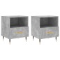 vidaXL Comodini 2 pz Grigio Cemento 40x35x47,5 cm in Legno Multistrato