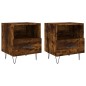 vidaXL Comodini 2 pz Rovere Fumo 40x35x47,5 cm in Legno Multistrato