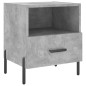 vidaXL Comodino Grigio Cemento 40x35x47,5 cm in Legno Multistrato