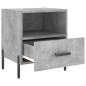 vidaXL Comodino Grigio Cemento 40x35x47,5 cm in Legno Multistrato