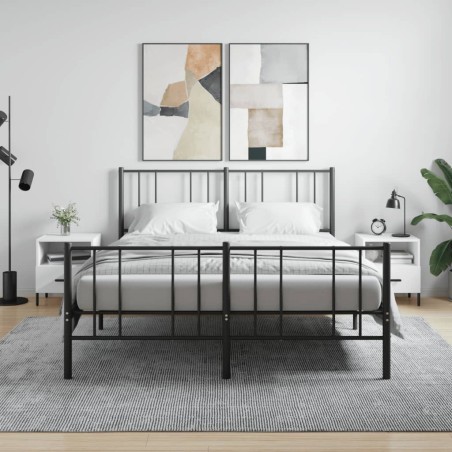 vidaXL Comodini 2 pz Bianco Lucido 40x35x47,5 cm in Legno Multistrato