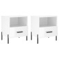 vidaXL Comodini 2 pz Bianco Lucido 40x35x47,5 cm in Legno Multistrato