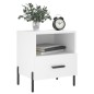 vidaXL Comodino Bianco 40x35x47,5 cm in Legno Multistrato