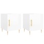 vidaXL Comodini 2 pz Bianco Lucido 40x40x50 cm in Legno Multistrato vidaXL Comodini 2 pz Bianco Lucido 40x40x50 cm in Legno Multistrato