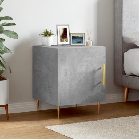 vidaXL Comodino Grigio Cemento 40x40x50 cm in Legno Multistrato