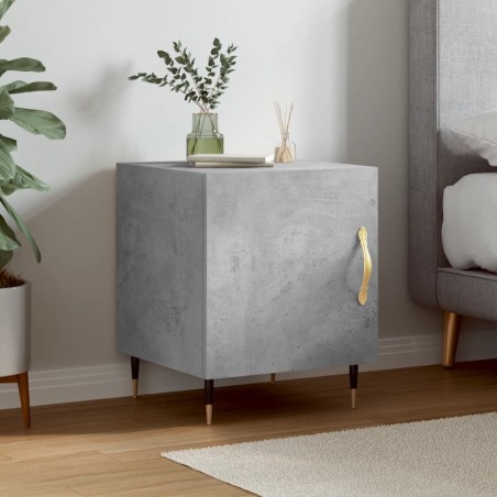 vidaXL Comodino Grigio Cemento 40x40x50 cm in Legno Multistrato