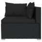 Set Divani da Giardino 5 pz con Cuscini in Polyrattan Nero Set Divani da Giardino 5 pz con Cuscini in Polyrattan Nero