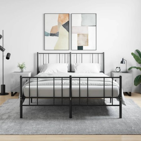 vidaXL Comodini 2 pz Grigio Cemento 40x40x50 cm in Legno Multistrato