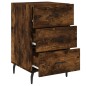 vidaXL Comodino Rovere Fumo 40x40x66 cm in Legno Multistrato