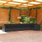 Set Divani da Giardino 6 pz con Cuscini in Polyrattan Nero Set Divani da Giardino 6 pz con Cuscini in Polyrattan Nero