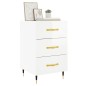 vidaXL Comodino Bianco Lucido 40x40x66 cm in Legno Multistrato vidaXL Comodino Bianco Lucido 40x40x66 cm in Legno Multistrato