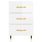 vidaXL Comodino Bianco Lucido 40x40x66 cm in Legno Multistrato vidaXL Comodino Bianco Lucido 40x40x66 cm in Legno Multistrato