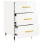 vidaXL Comodino Bianco Lucido 40x40x66 cm in Legno Multistrato vidaXL Comodino Bianco Lucido 40x40x66 cm in Legno Multistrato