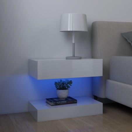 vidaXL Comodino Bianco Lucido 60x35 cm in Truciolato