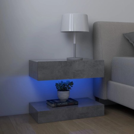 vidaXL Comodino Grigio Cemento 60x35 cm in Truciolato