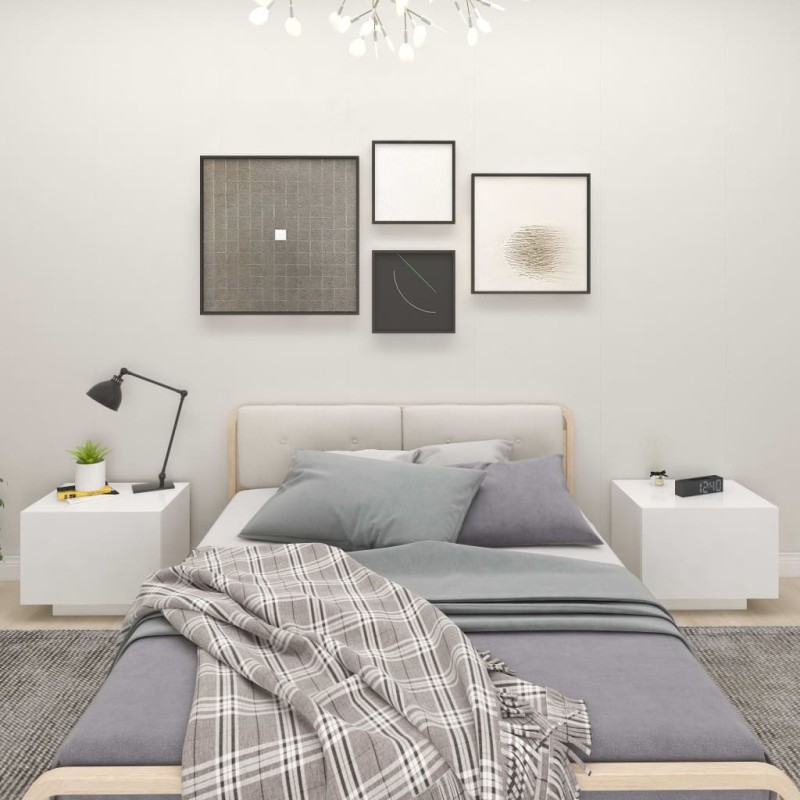 vidaXL Comodino Bianco 100x35x40 cm in Legno Multistrato vidaXL Comodino Bianco 100x35x40 cm in Legno Multistrato