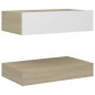 vidaXL Comodino Bianco e Rovere Sonoma 60x35 cm in Truciolato vidaXL Comodino Bianco e Rovere Sonoma 60x35 cm in Truciolato