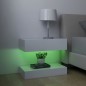 vidaXL Comodini con LED 2 pz 60x35 cm Bianchi in Legno Multistrato vidaXL Comodini con LED 2 pz 60x35 cm Bianchi in Legno Multistrato