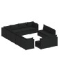 Set Divani da Giardino 12 pz con Cuscini in Polyrattan Nero Set Divani da Giardino 12 pz con Cuscini in Polyrattan Nero