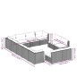 Set Divani da Giardino 12 pz con Cuscini in Polyrattan Nero Set Divani da Giardino 12 pz con Cuscini in Polyrattan Nero