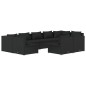 vidaXL Set Divani da Giardino 9 pz con Cuscini in Polyrattan Nero vidaXL Set Divani da Giardino 9 pz con Cuscini in Polyrattan Nero