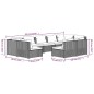 vidaXL Set Divani da Giardino 9 pz con Cuscini in Polyrattan Nero vidaXL Set Divani da Giardino 9 pz con Cuscini in Polyrattan Nero