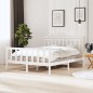 vidaXL Giroletto Bianco in Legno Massello 150x200 cm 5FT King Size vidaXL Giroletto Bianco in Legno Massello 150x200 cm 5FT King Size
