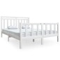 vidaXL Giroletto Bianco in Legno Massello 150x200 cm 5FT King Size vidaXL Giroletto Bianco in Legno Massello 150x200 cm 5FT King Size