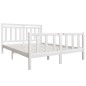 vidaXL Giroletto Bianco in Legno Massello 150x200 cm 5FT King Size vidaXL Giroletto Bianco in Legno Massello 150x200 cm 5FT King Size