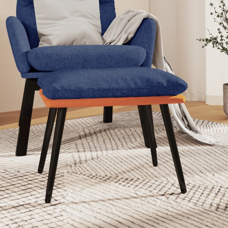 vidaXL Sgabello Blu e Arancione 45x29,5x35 cm Tessuto e Similpelle vidaXL Sgabello Blu e Arancione 45x29,5x35 cm Tessuto e Similpelle