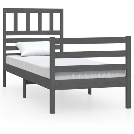 vidaXL Giroletto Grigio in Legno Massello di Pino 100x200 cm