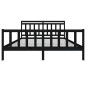 vidaXL Giroletto Nero in Legno Massello 180x200 cm 6FT Super King vidaXL Giroletto Nero in Legno Massello 180x200 cm 6FT Super King