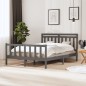 vidaXL Giroletto Grigio in Legno Massello 150x200 cm 5FT King Size vidaXL Giroletto Grigio in Legno Massello 150x200 cm 5FT King Size