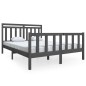 vidaXL Giroletto Grigio in Legno Massello 150x200 cm 5FT King Size vidaXL Giroletto Grigio in Legno Massello 150x200 cm 5FT King Size