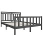 vidaXL Giroletto Grigio in Legno Massello 150x200 cm 5FT King Size vidaXL Giroletto Grigio in Legno Massello 150x200 cm 5FT King Size