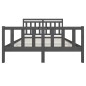 vidaXL Giroletto Grigio in Legno Massello 150x200 cm 5FT King Size vidaXL Giroletto Grigio in Legno Massello 150x200 cm 5FT King Size