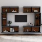 Mobili Porta TV 6 pz Grigi in Legno Massello di Pino Mobili Porta TV 6 pz Grigi in Legno Massello di Pino