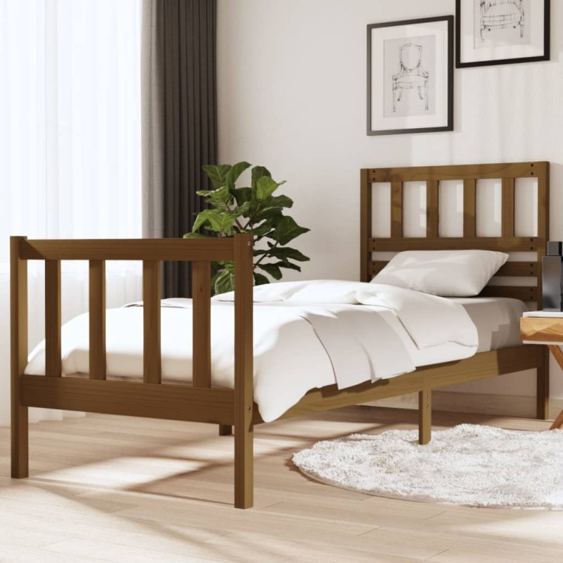 vidaXL Giroletto Miele Legno Massello 75x190cm 2FT6 Piccolo Singolo