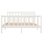 vidaXL Giroletto Bianco in Legno Massello 120x190cm 4FT Small Double vidaXL Giroletto Bianco in Legno Massello 120x190cm 4FT Small Double