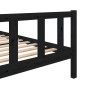 vidaXL Giroletto Nero in Legno Massello 120x190cm 4FT Small Double vidaXL Giroletto Nero in Legno Massello 120x190cm 4FT Small Double