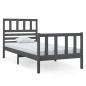 vidaXL Giroletto Grigio Legno Massello 75x190cm 2FT6 Piccolo Singolo