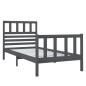 vidaXL Giroletto Grigio Legno Massello 75x190cm 2FT6 Piccolo Singolo