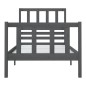 vidaXL Giroletto Grigio Legno Massello 75x190cm 2FT6 Piccolo Singolo